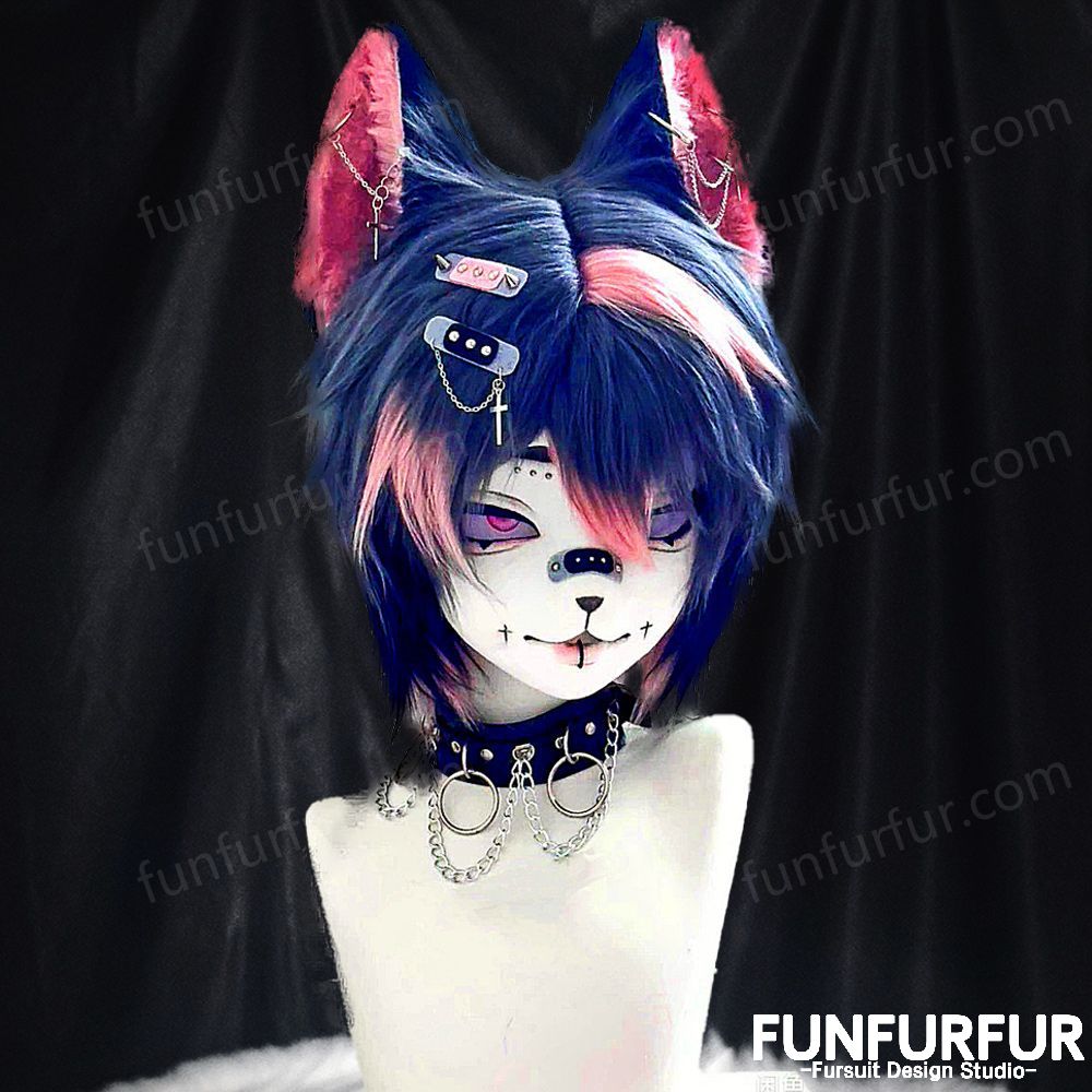 Akihabara Wolf-Free design mask, costume mask display,Custom Kigurumi head, Furry Cosplay, Fursuit Head
