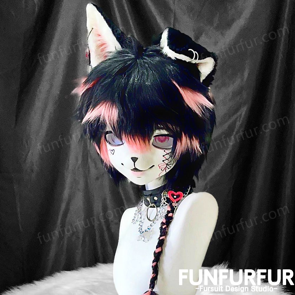 Akihabara Puppy-Free Design Order Display,Customized Kemono Mask, Handmade Kigurumi Head