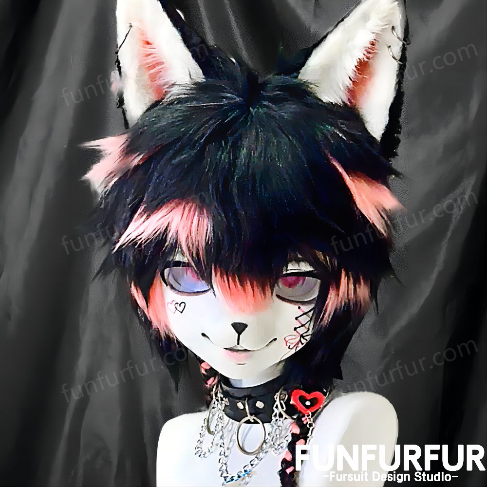 Akihabara Puppy-Free Design Order Display,Customized Kemono Mask, Handmade Kigurumi Head