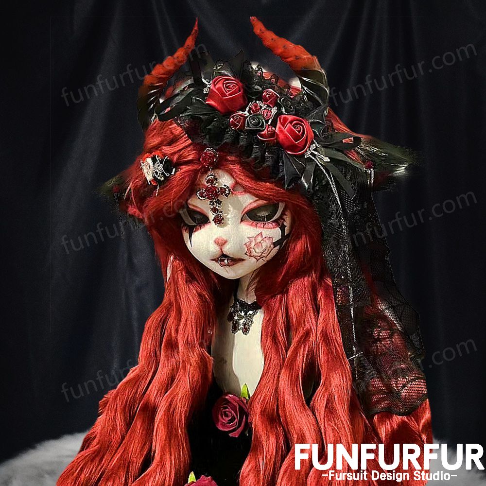 Rose queen-Free Design,Custom Kigurumi head, Fursuit mask customization