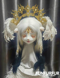 Load image into Gallery viewer, Three-eyed angel-Custom fursuit, free design,Kig Fursuit Head,Kig Head Mask,Kemono Mask,Furry Costume